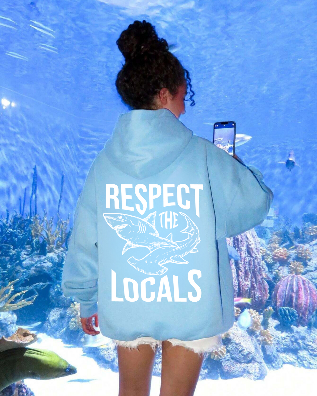 Respect The Locals Shark Hoodie