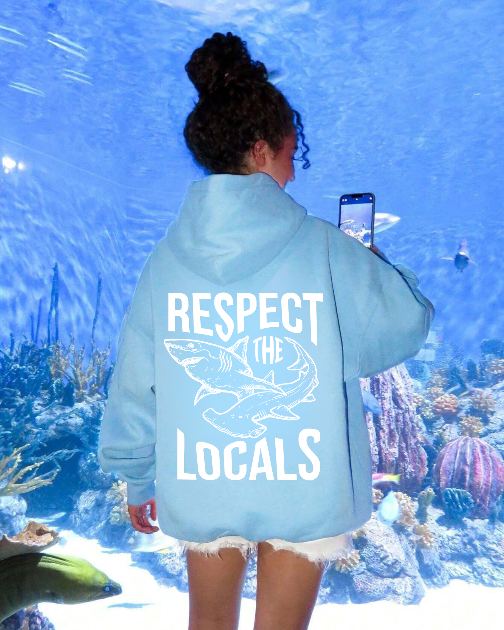 Respect The Locals Shark Hoodie