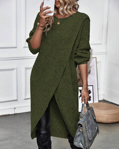 Zahra™ | Solid Colour, Asymmetrical Sweater