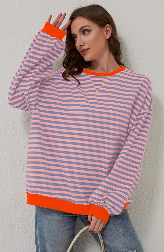 DARCI - STRIPED OVERSIZE SWEATER