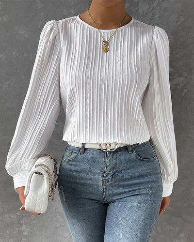 MARY | PLEATED LANTERN SLEEVE TOP FOR WOMEN