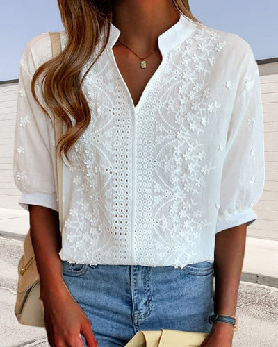 NOVA I CHIC BLOUSE WITH LACE DETAIL