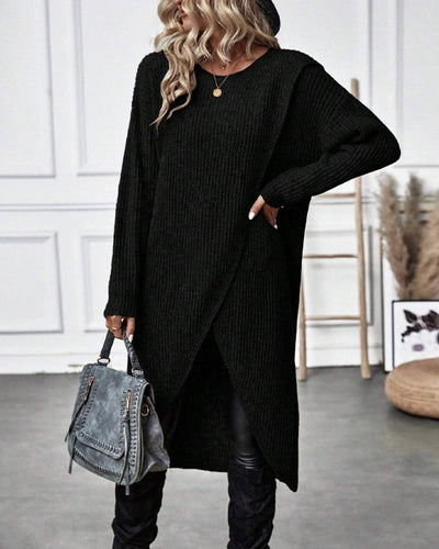 Zahra™ | Solid Colour, Asymmetrical Sweater