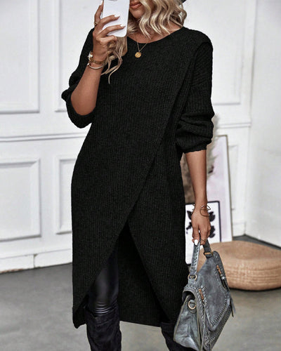 Zahra™ | Solid Colour, Asymmetrical Sweater
