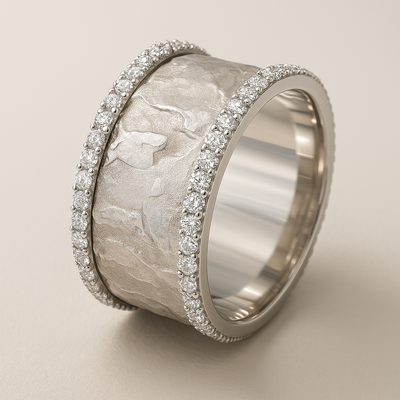 VINTAGE SILVERED ZIRCONIA RING