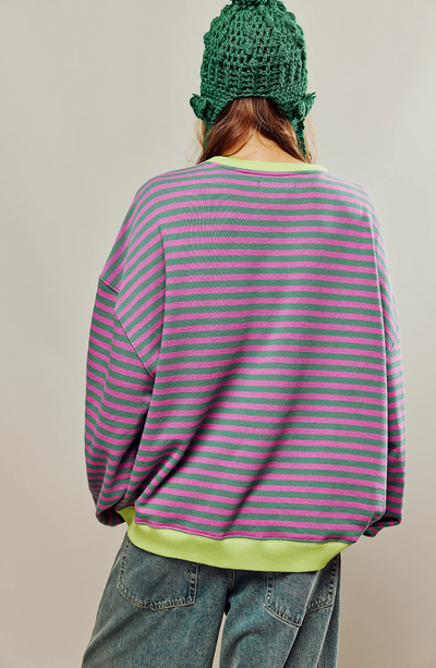 DARCI - STRIPED OVERSIZE SWEATER