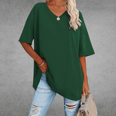 CATHERINA |  V-NECK T-SHIRT WITH TUMMY COVER
