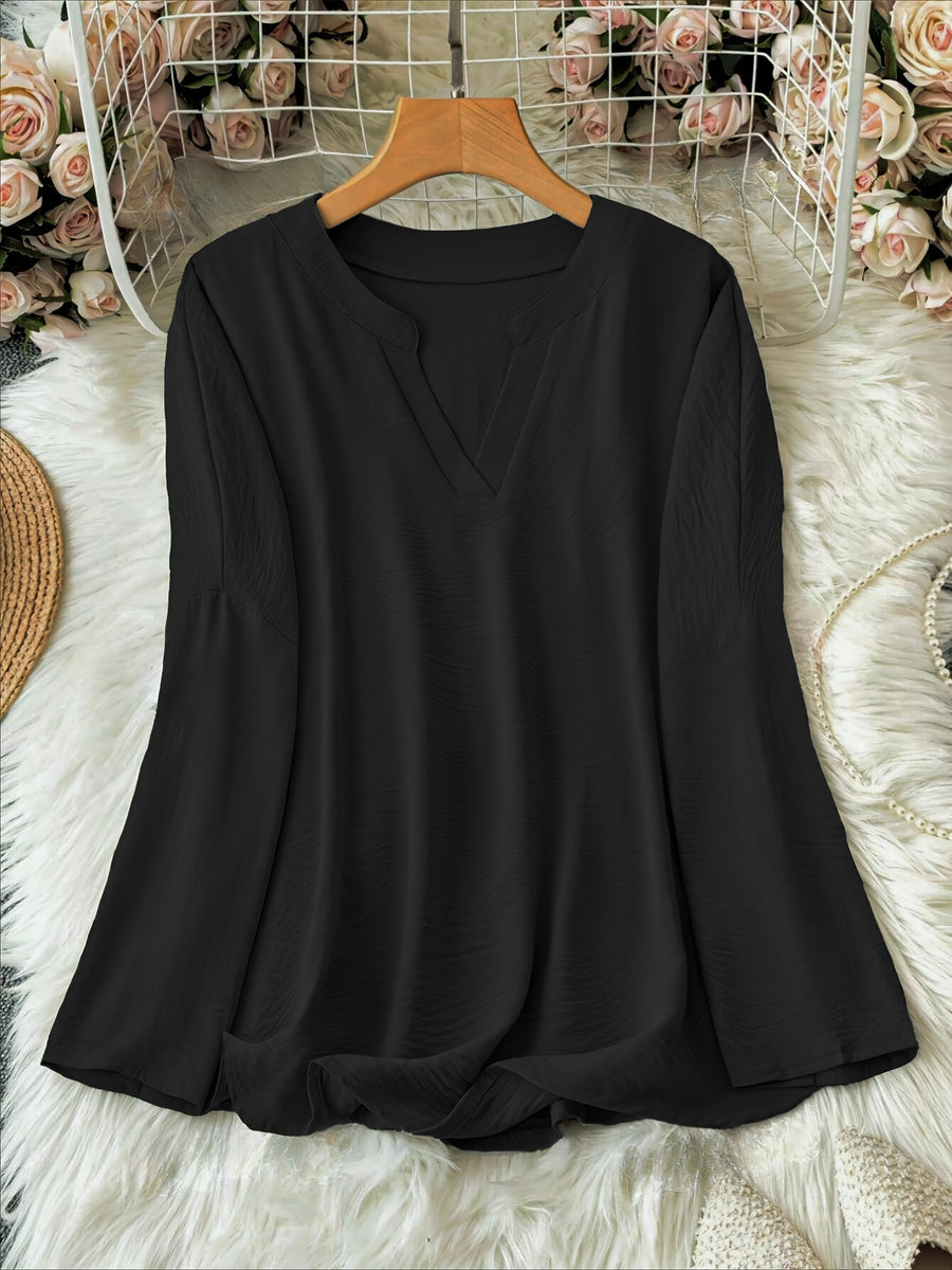 SHAWNA | V NECK AND LONG SLEEVE BLOUSE