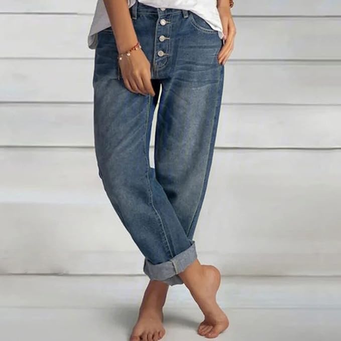 Tessa™ - High-Waisted Buttoned Jeans