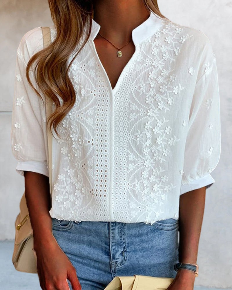 NOVA I CHIC BLOUSE WITH LACE DETAIL