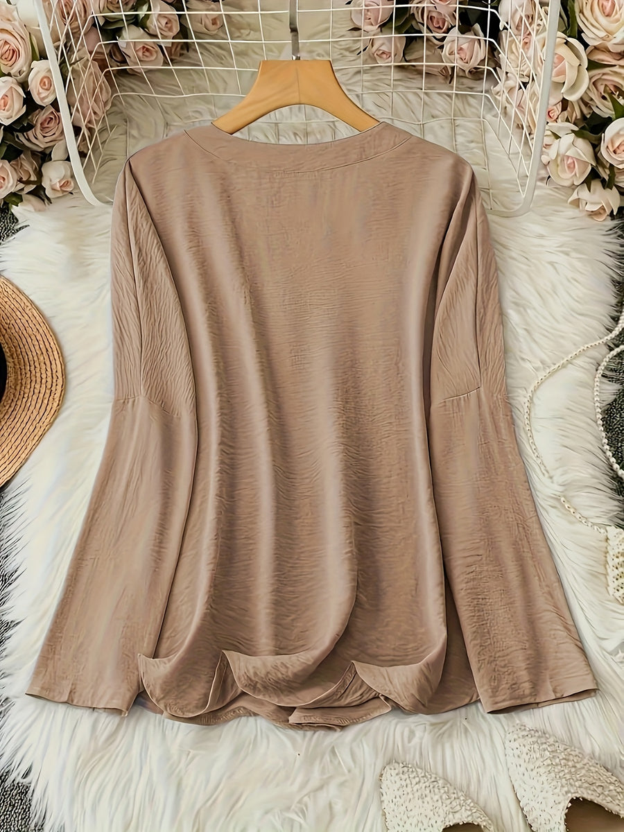 SHAWNA | V NECK AND LONG SLEEVE BLOUSE