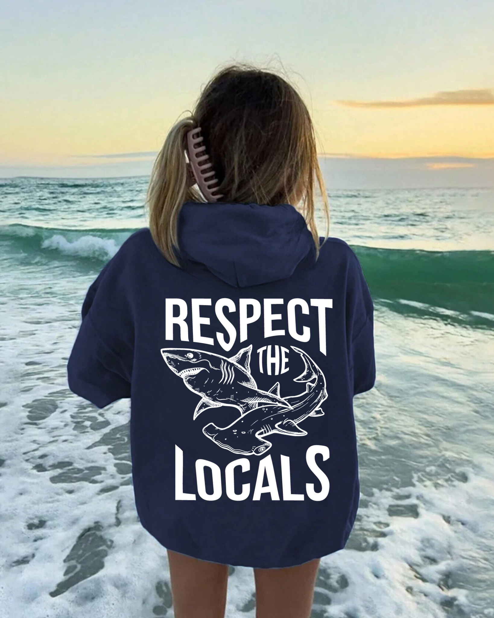 Respect The Locals Shark Hoodie