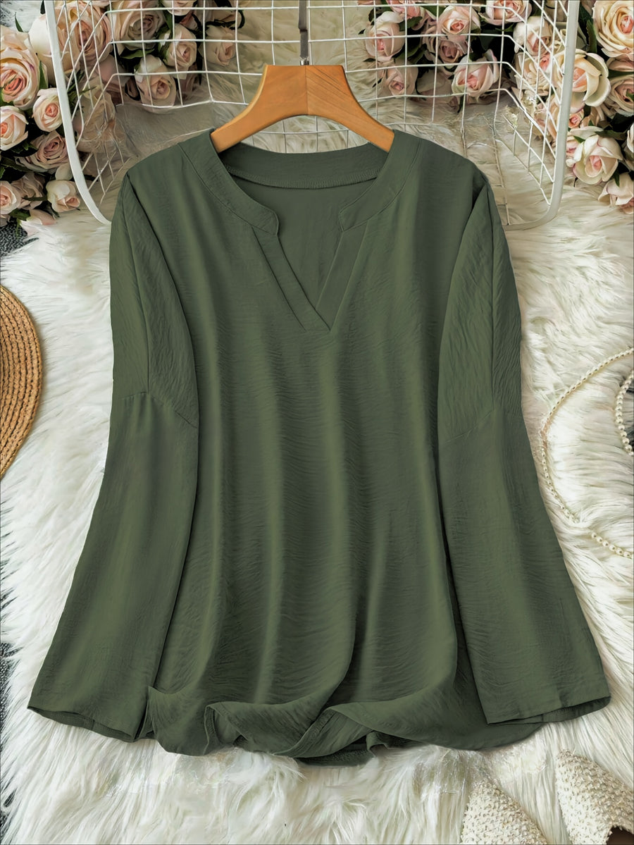SHAWNA | V NECK AND LONG SLEEVE BLOUSE