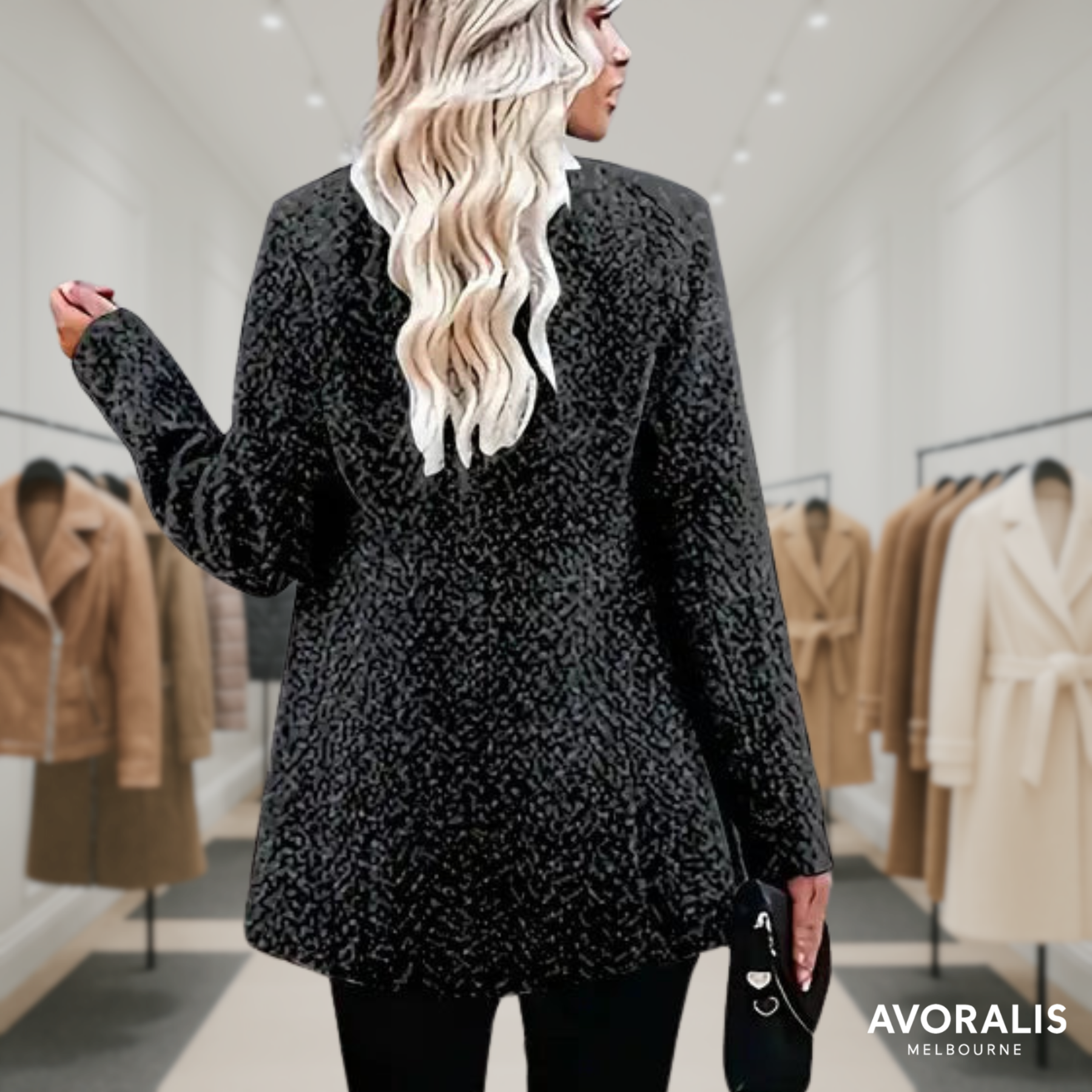 Stella™ | Elegant Mid-Length Coat with Pockets