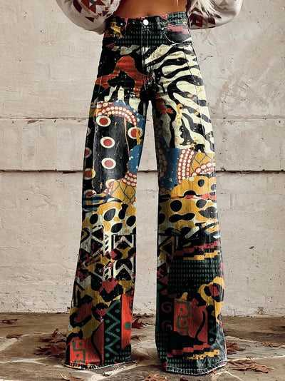 Eden - High-Waisted Flared Wide-Leg Denim Pants
