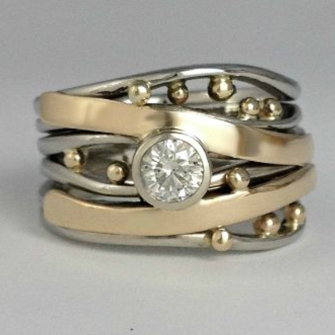 VINTAGE LAYERED THICK GOLD RING