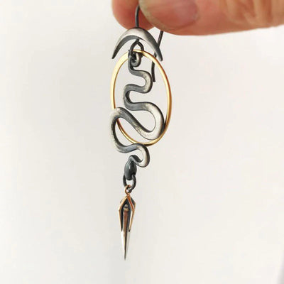IRREGULAR GEOMETRIC SPIRAL EARRINGS SERPENTINE