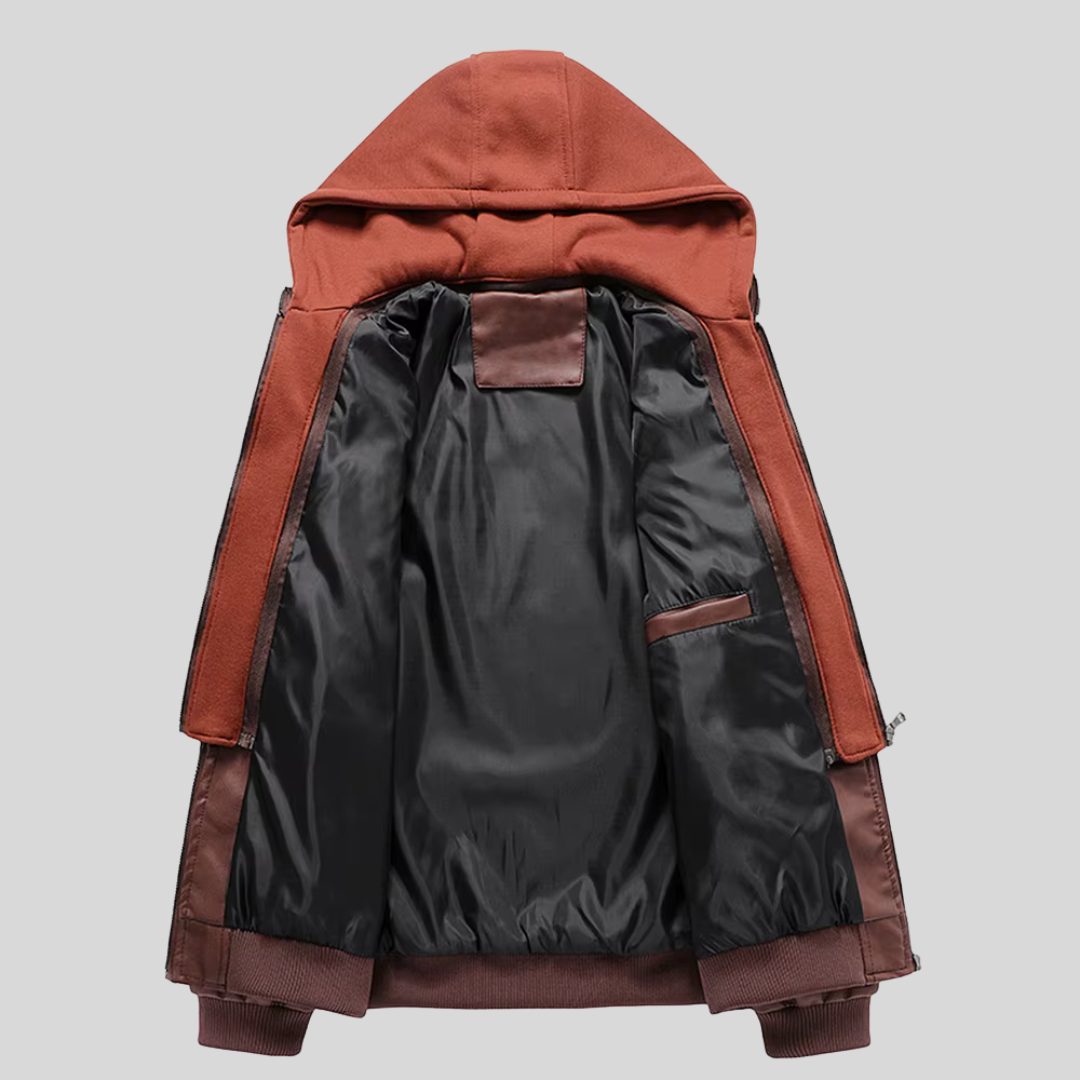 BARI™ | LEATHER JACKET WITH REMOVABLE HOOD