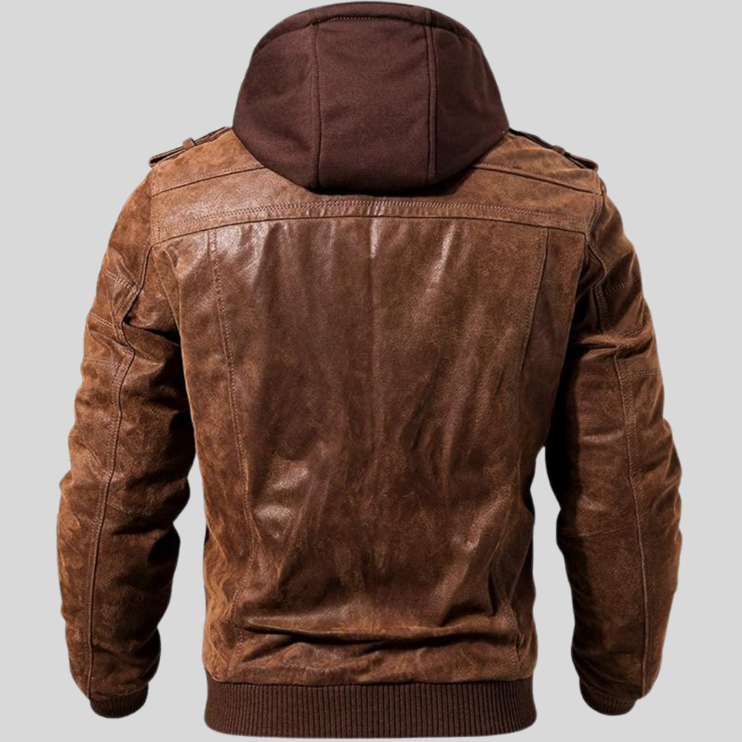 FLAVOR HOLLYWOOD™ | LEATHER JACKET WITH REMOVABLE HOOD