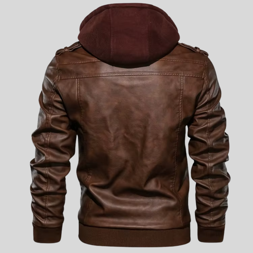 BARI™ | LEATHER JACKET WITH REMOVABLE HOOD