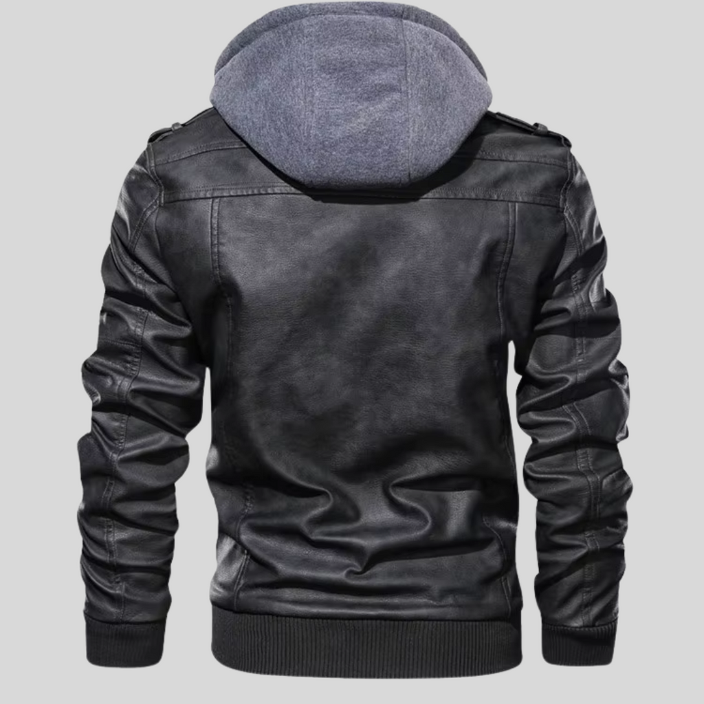 BARI™ | LEATHER JACKET WITH REMOVABLE HOOD