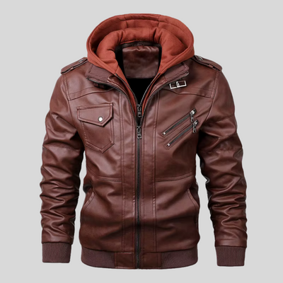 BARI™ | LEATHER JACKET WITH REMOVABLE HOOD
