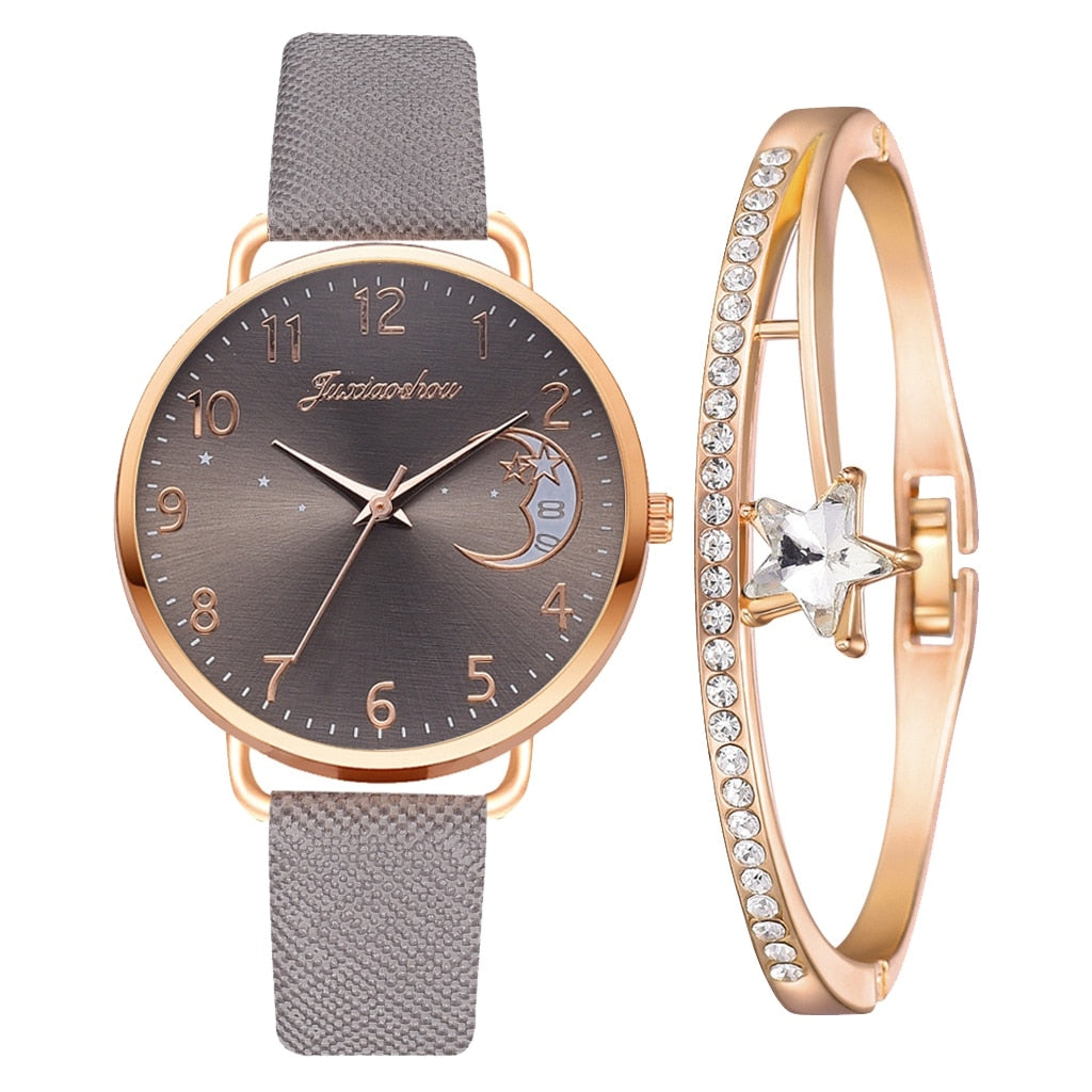 Mia | Moon dial watch and bracelet set