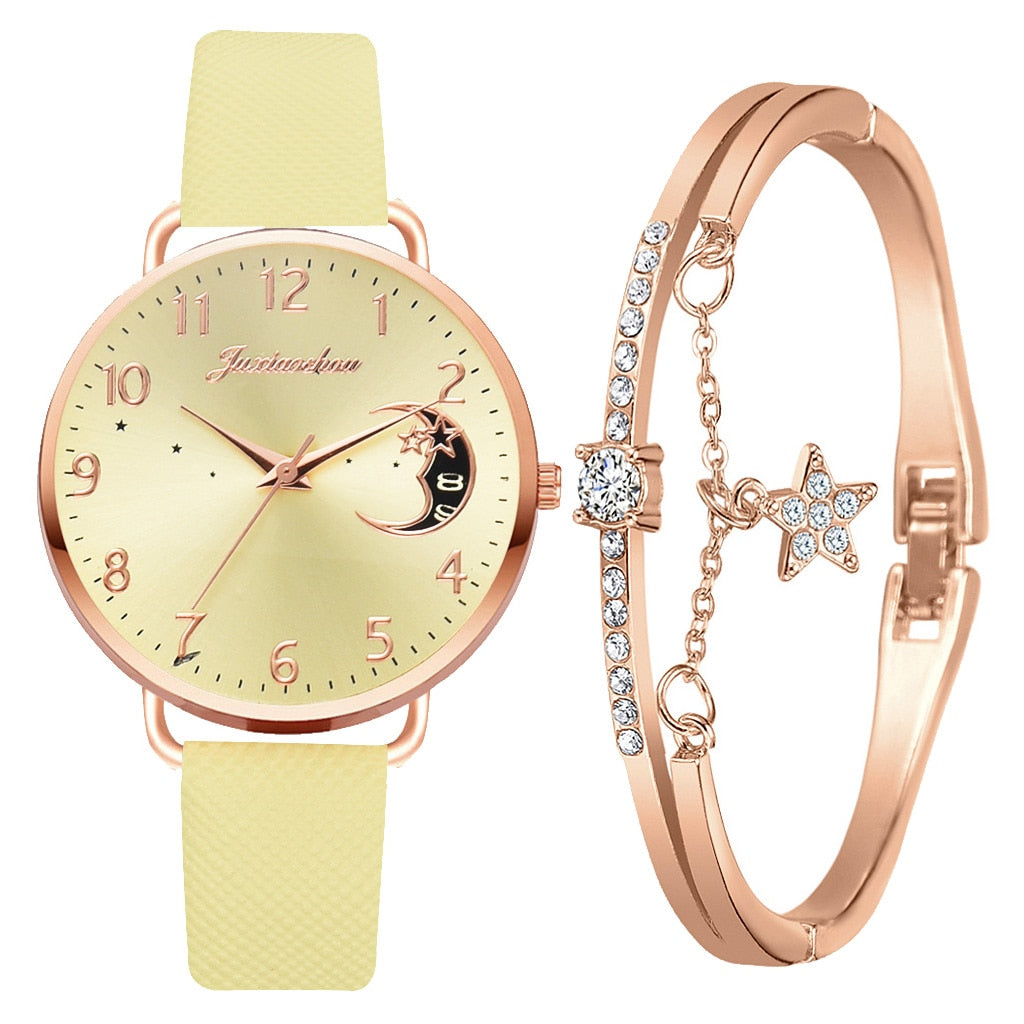 Mia | Moon dial watch and bracelet set