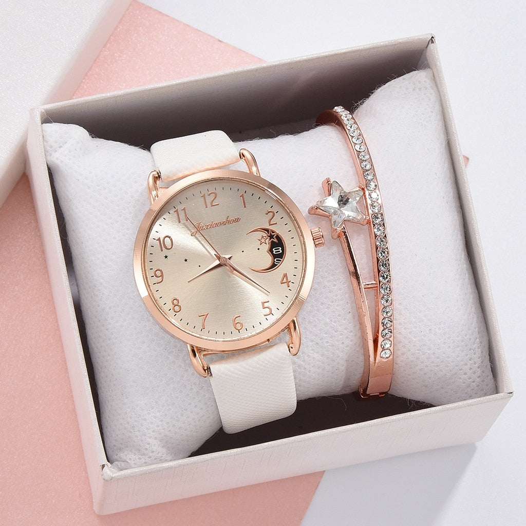 Mia | Moon dial watch and bracelet set