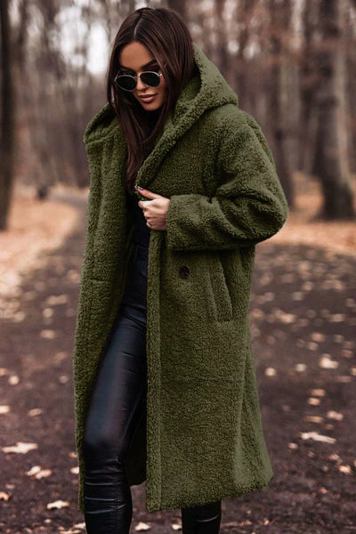 Nina Long Teddy Coat - Trendy Winter Comfort & Luxury Wool Blend