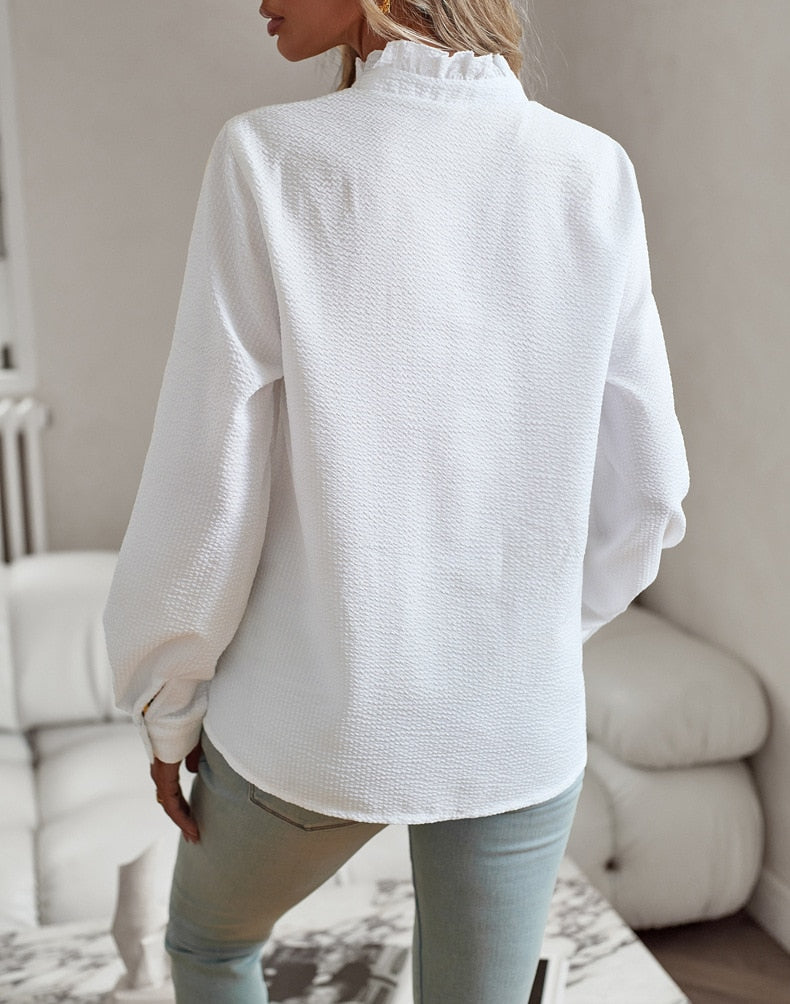 AURORA | RUFFLE LONG SLEEVE SHIRT