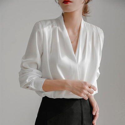 NATALIE I ELEGANT SATIN BLOUSE