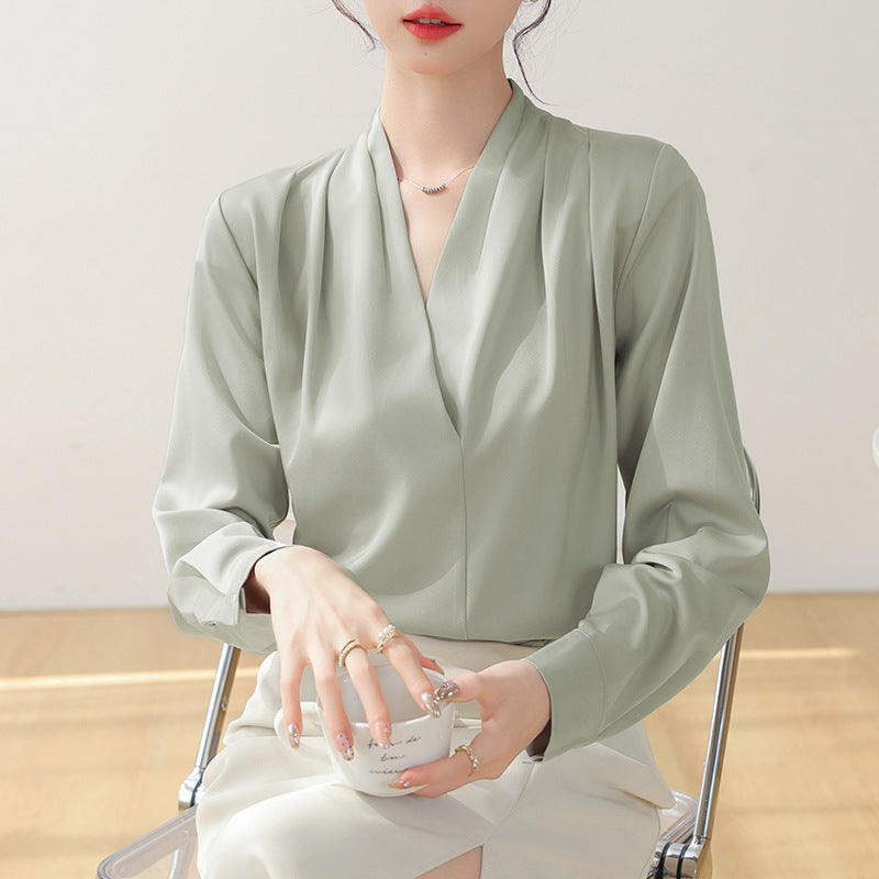NATALIE I ELEGANT SATIN BLOUSE