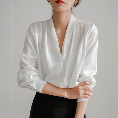 NATALIE I ELEGANT SATIN BLOUSE