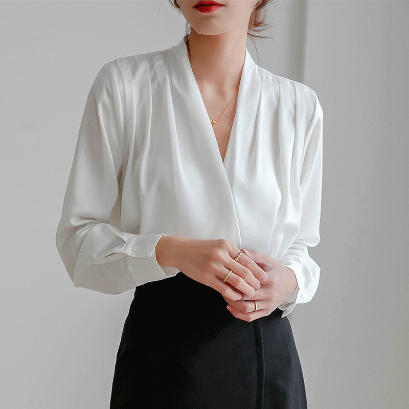 NATALIE I ELEGANT SATIN BLOUSE