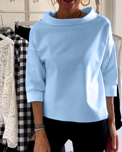 MIRIAM- CASUAL TOP WITH SINGLE-COLOUR LAPEL