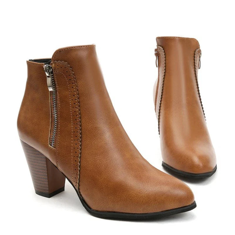 Retro Chunky Heel Boots