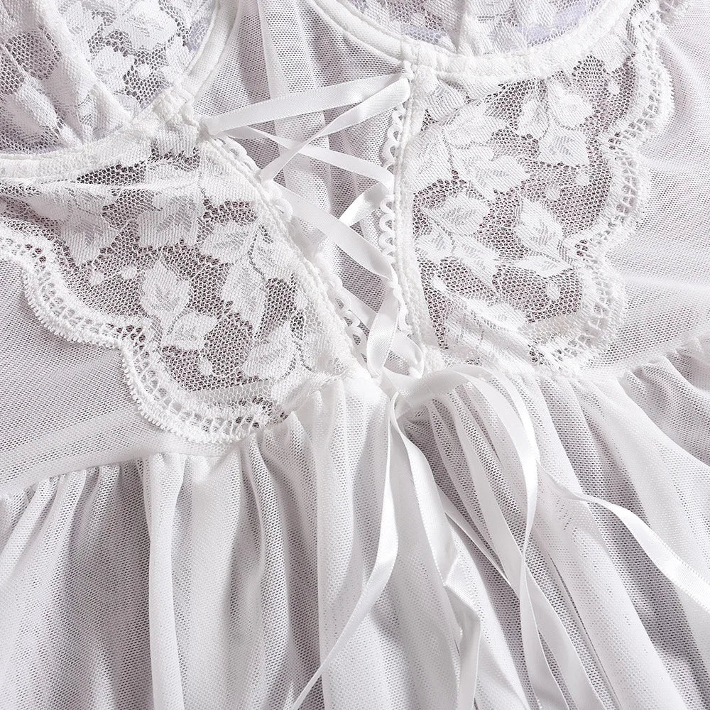 Nova Elegant Nightgown with Floral Pattern