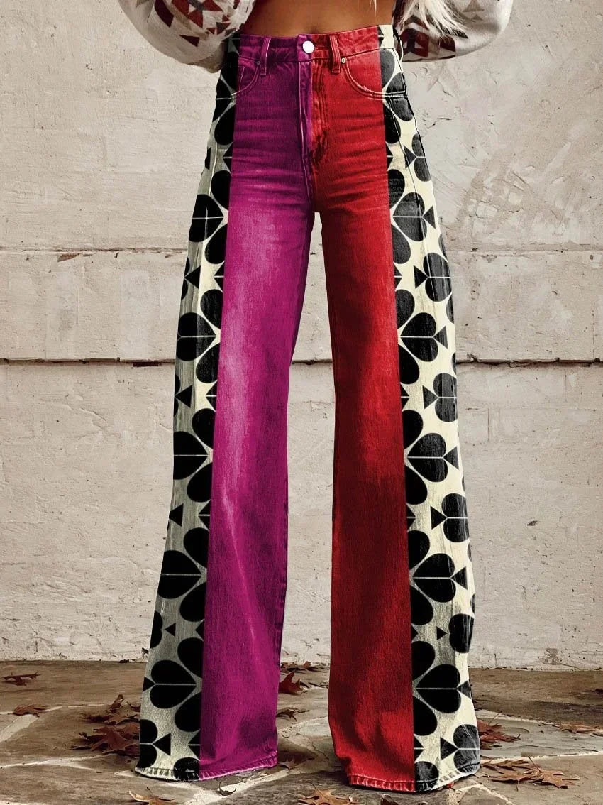 Stella - Trendy wide-leg denim pants for women