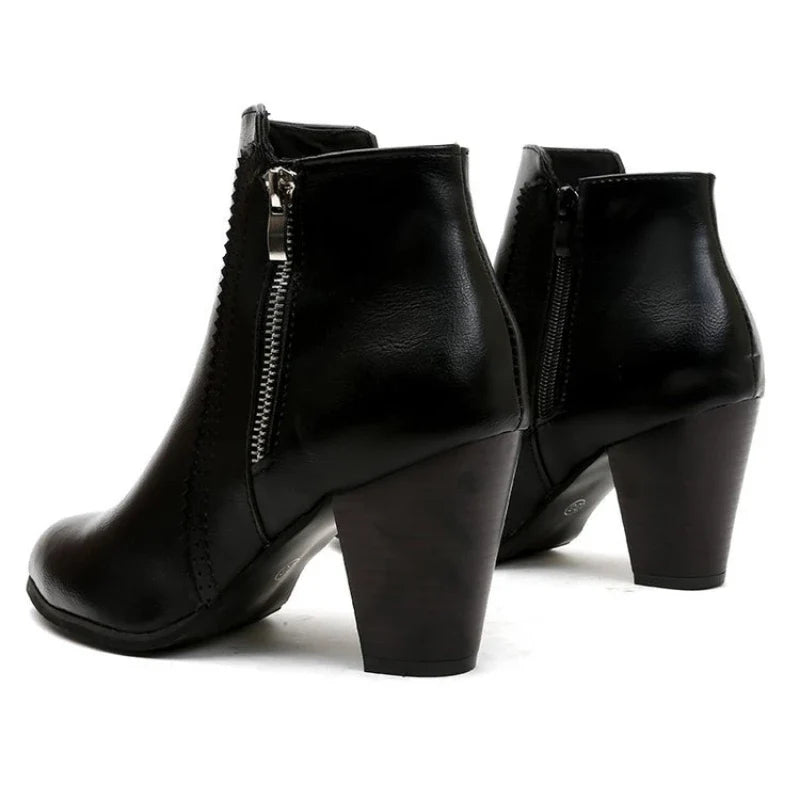 Retro Chunky Heel Boots