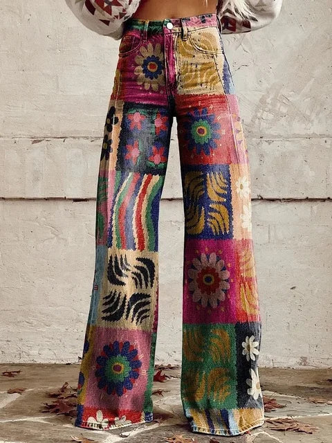 Grace - Loose Fit High-Waisted Flared Denim Pants