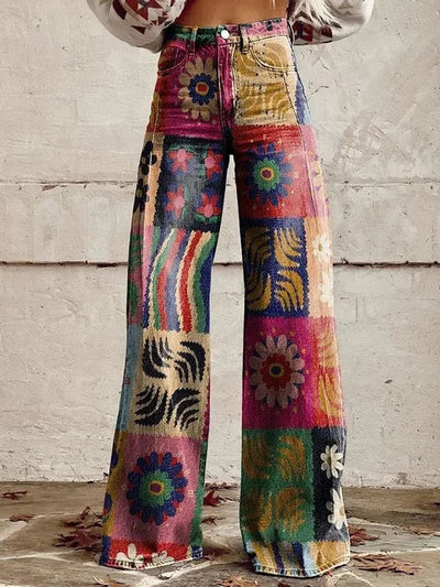 Grace - Loose Fit High-Waisted Flared Denim Pants