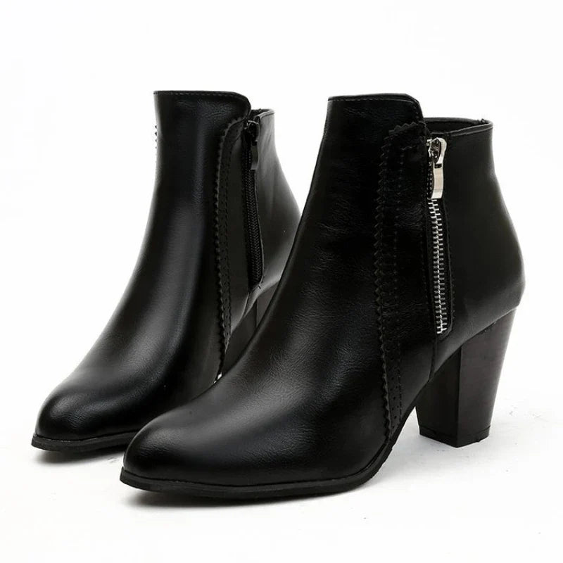 Retro Chunky Heel Boots