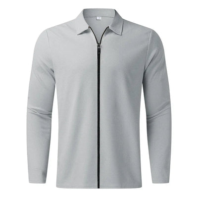 ZAVERO™ Waffle Knit Zip-Up Jacket