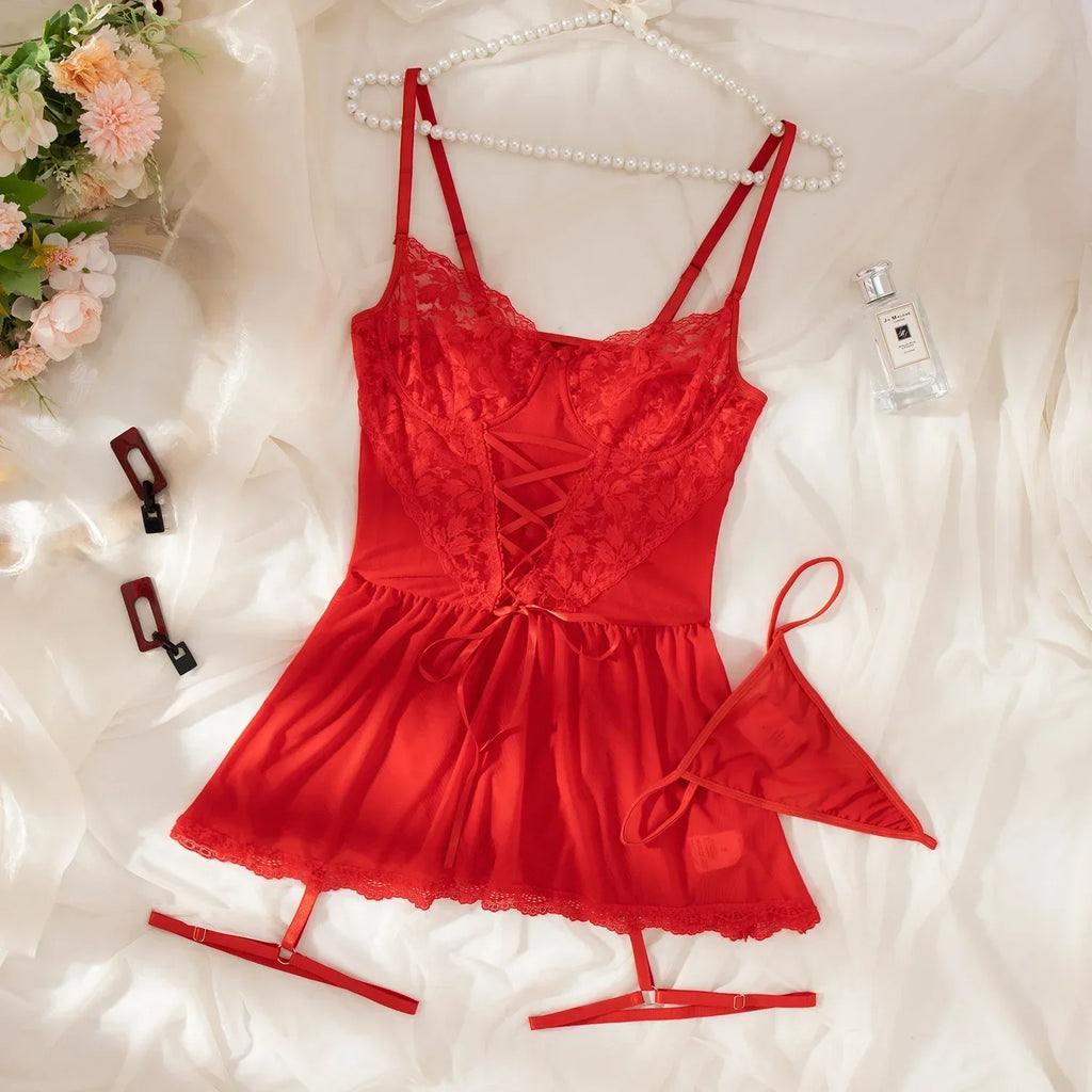 Nova Elegant Nightgown with Floral Pattern