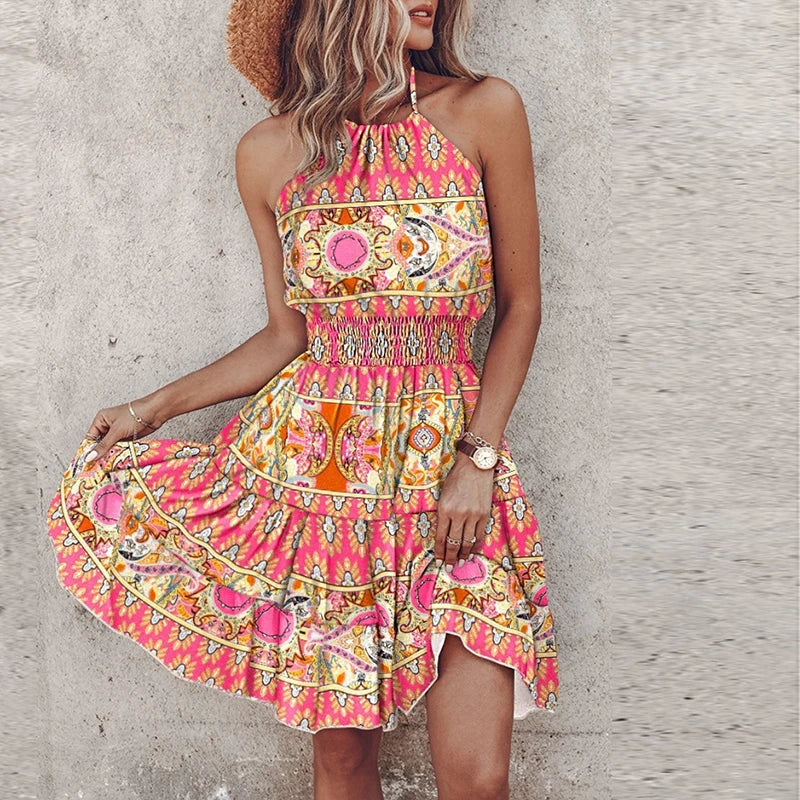 Marlowe - Colorful Bohemian V-Neck Midi Dress