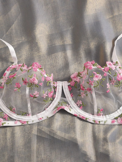 Jannette - Attractive Floral Two Piece Lingerie