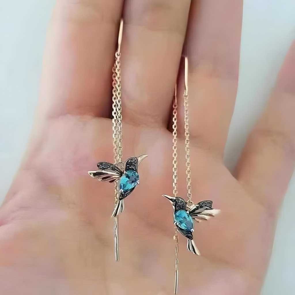 Hummingbird Enamel & Zirconia earrings