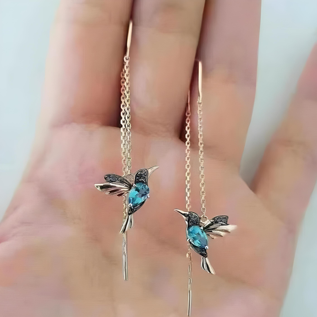 Hummingbird Enamel & Zirconia earrings