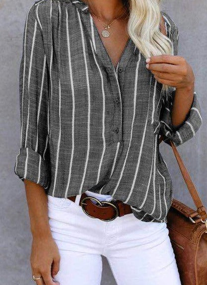 Giana™ - Striped Casual Blouse